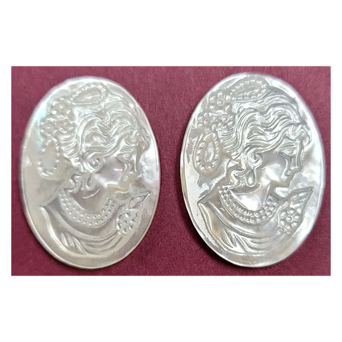 22X30MM WOMAN CAMEO WHITE SHELL
